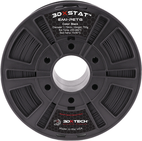 3DXTech 3DXSTAT EMI-PETG EMI-shielding PETG filament — 750 g black reel