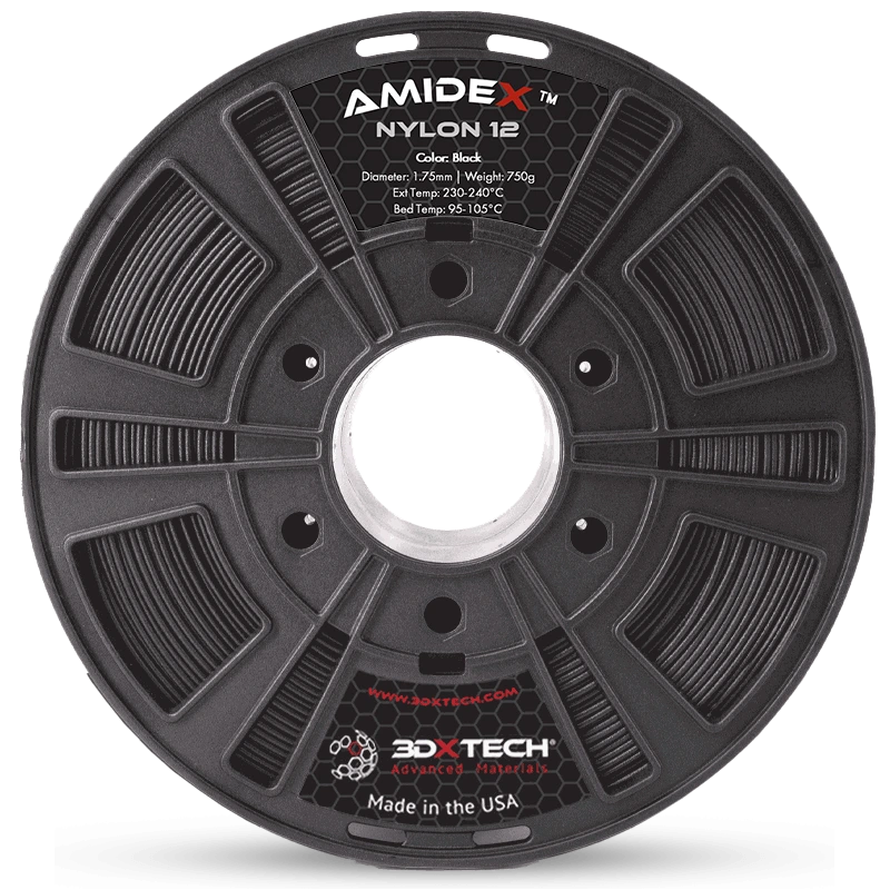 3DXTech AMIDEX Nylon 12 3D printer filament spool, black