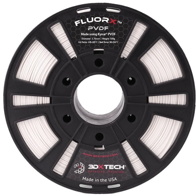 3DXTech FluorX PVDF natural fluoropolymer filament spool