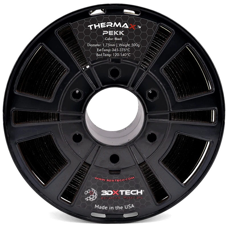 3DXTech ThermaX PEKK-A filament spool in black — also available in natural