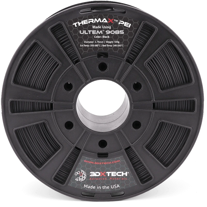 3DXTech ThermaX PEI 9085 ULTEM 9085 filament spool in black