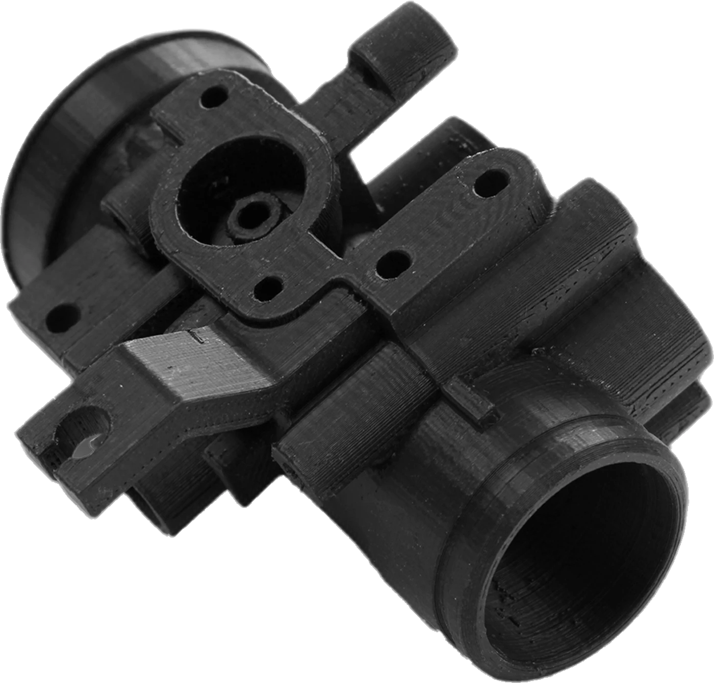 Black functional housing part 3D-printed in 3DXTech AMIDEX Nylon 6-66