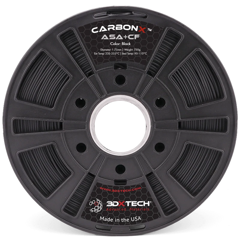 3DXTech CarbonX ASA+CF carbon-fiber ASA filament 750g reel, black