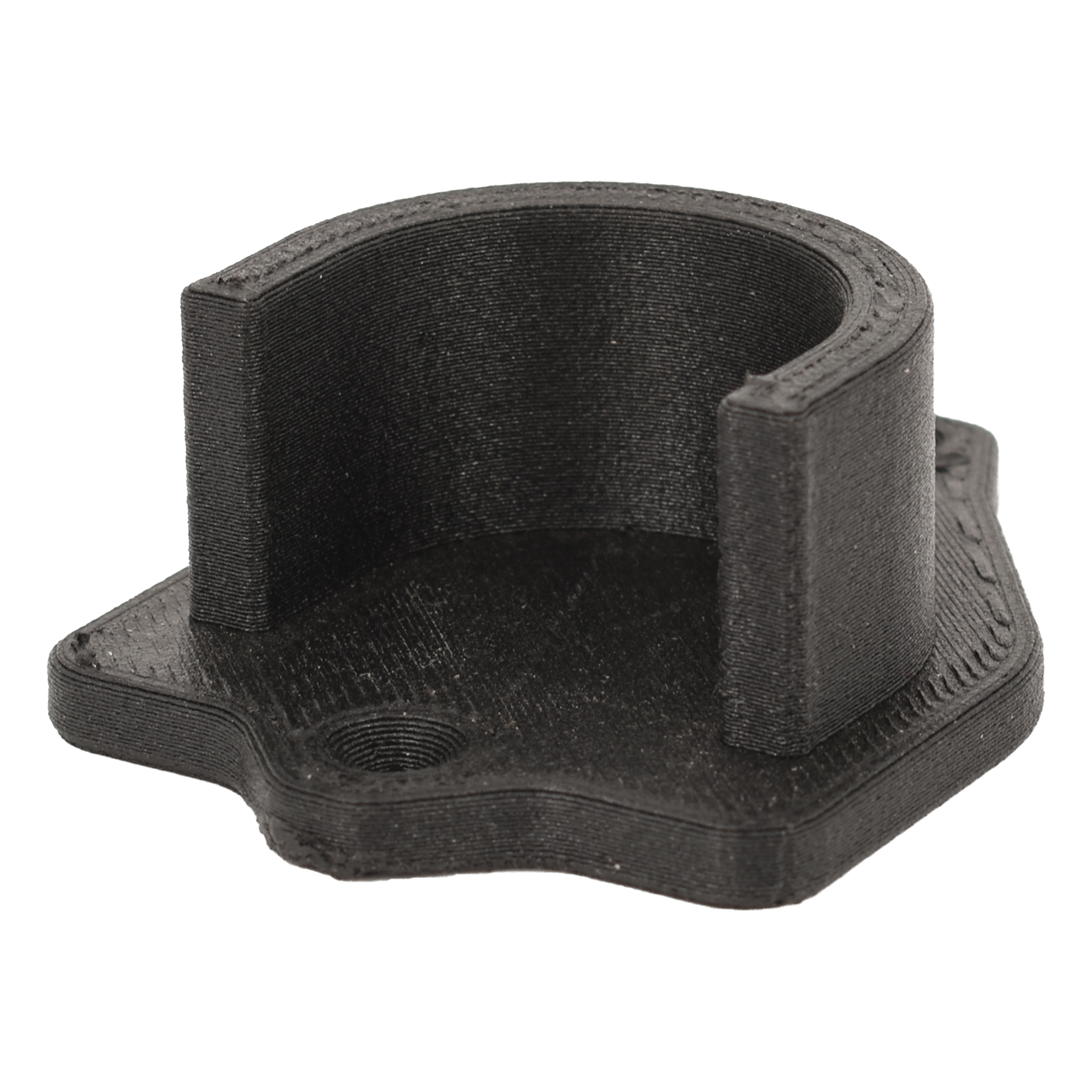 Detail of a high-temperature 3D-printed CarbonX PEEK+CF20 part