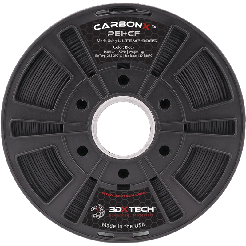 3DXTech CarbonX PEI 9085+CF carbon-fiber ULTEM 9085 filament spool, black