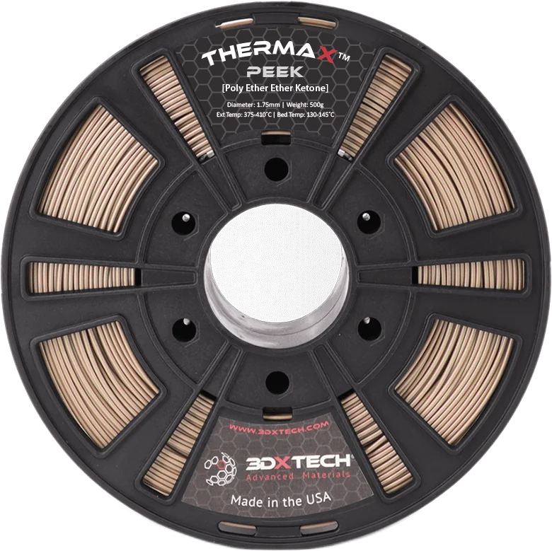 3DXTech ThermaX PEEK high-temperature 3D printing filament spool