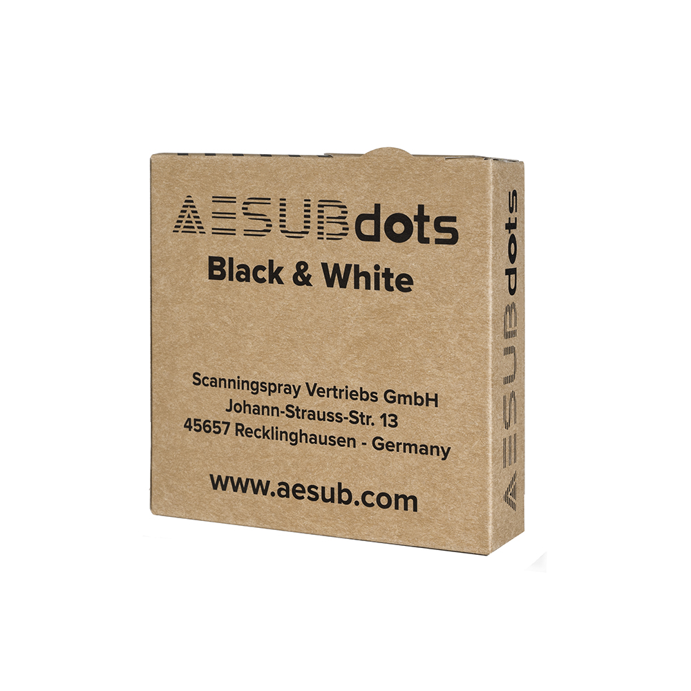 AESUBdots Black & White Reference Targets — 6mm (Roll of 3000)