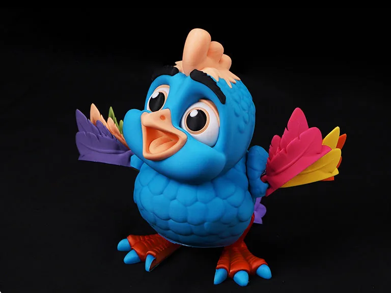 Vibrant multicolor parrot model printed on the Anycubic Kobra S1 Combo with ACE Pro