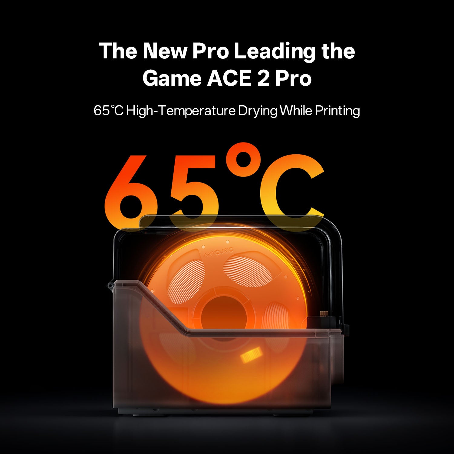 Anycubic ACE 2 Pro 65C high-temperature filament drying while printing