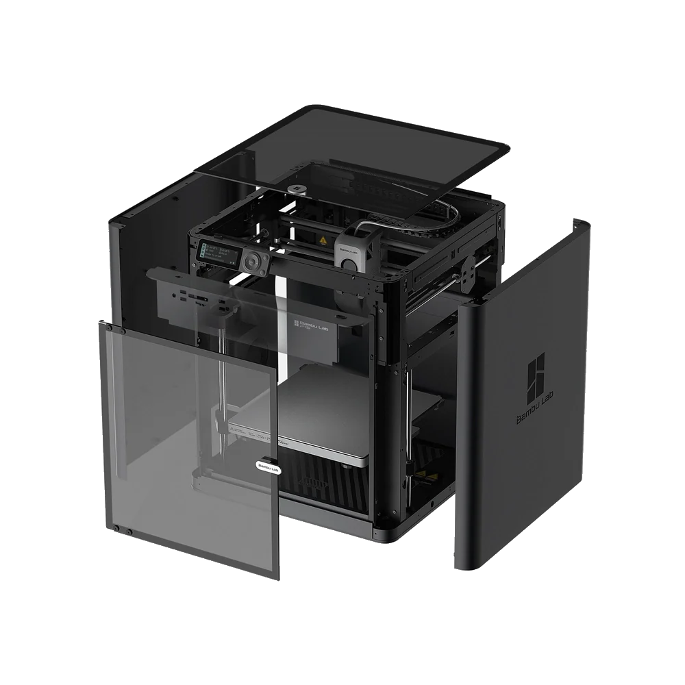 Bambu P1P Enclosure Kit — the open-frame P1P fully enclosed with glass door and panels