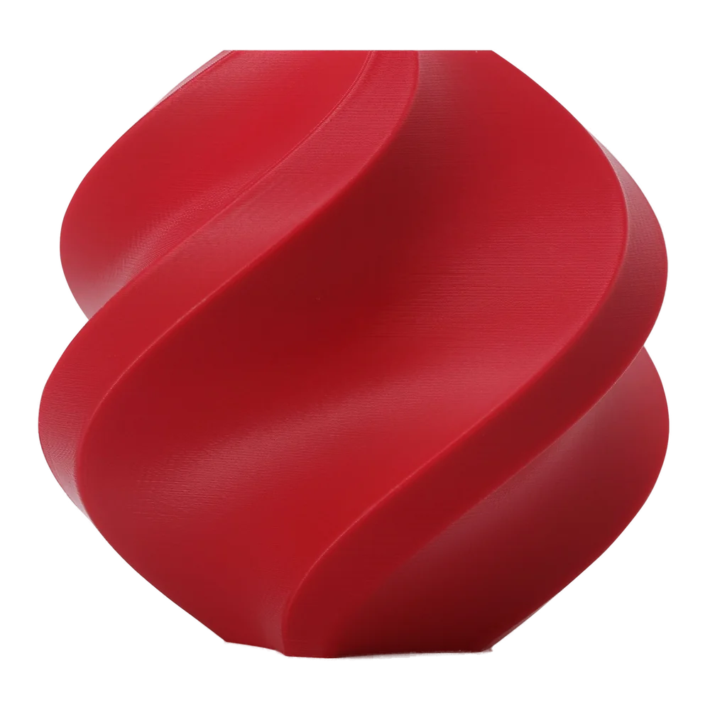 Bambu Lab PLA Basic printed in red at high speed with smooth surface