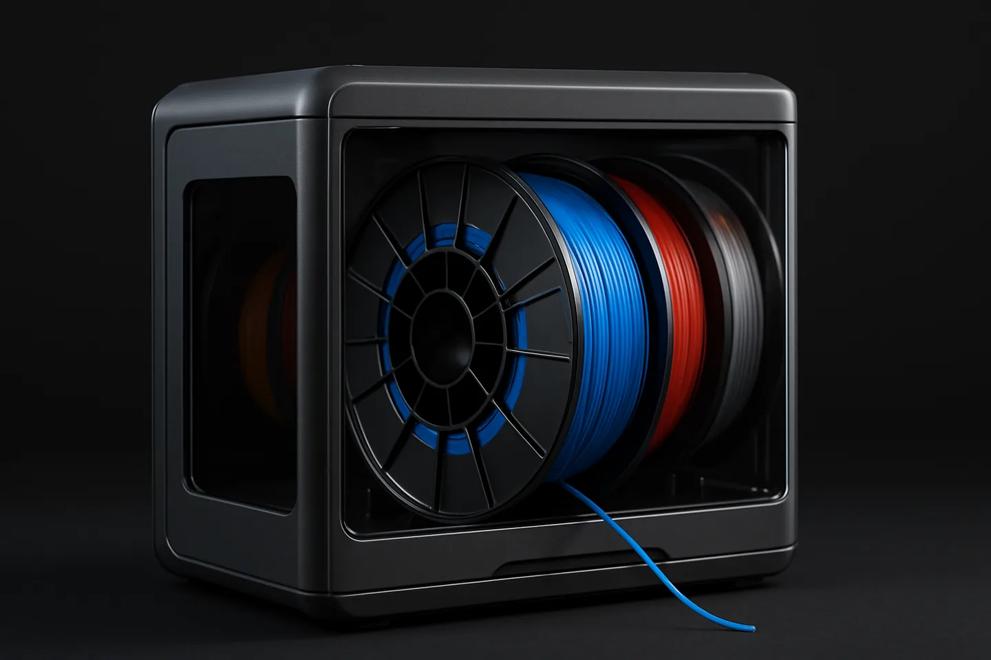 Bambu Lab TPU for AMS spools loaded in the Automated Material System for multi-color flexible printing