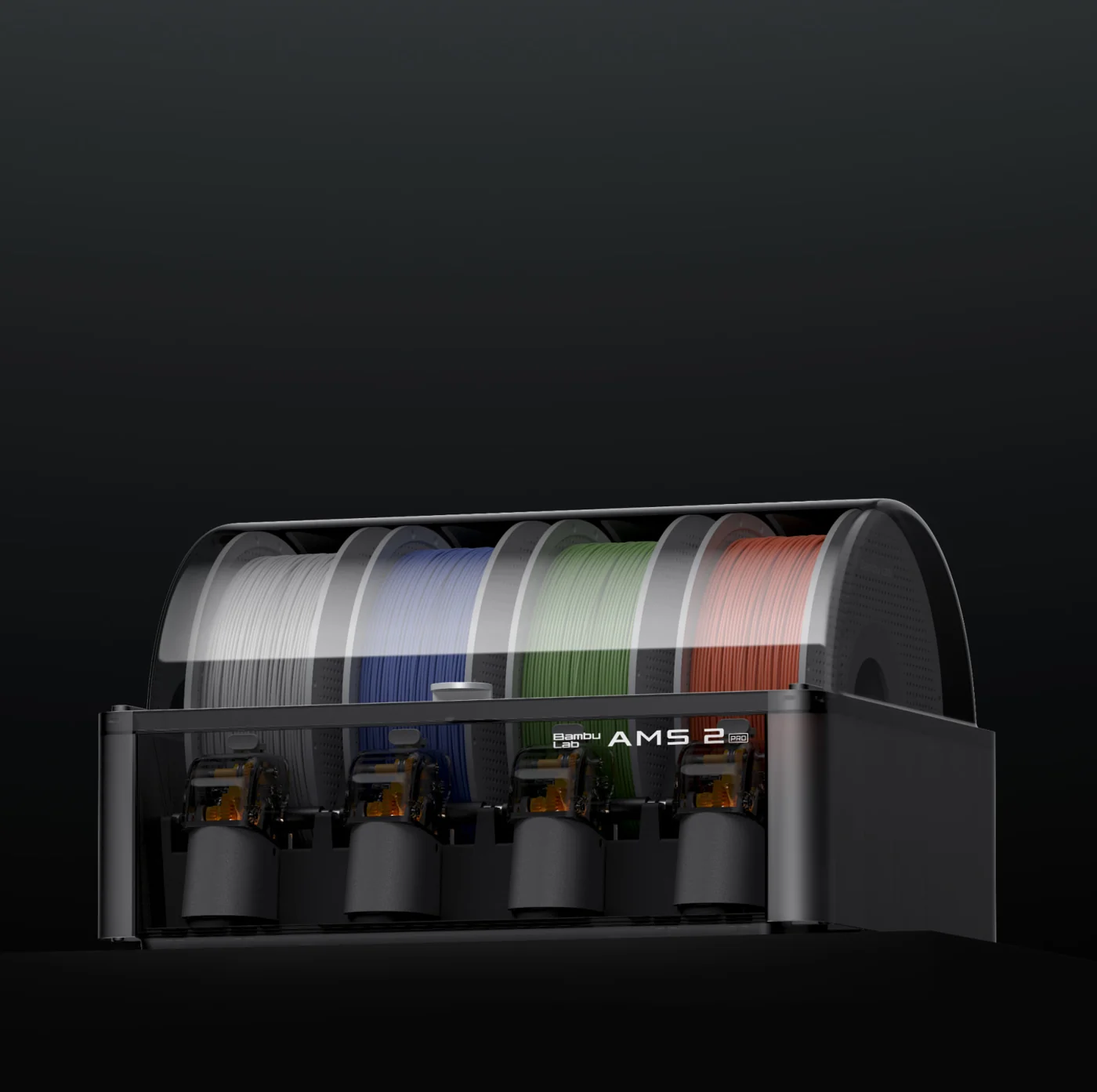 Bambu Lab AMS 2 Pro four-color multi-material system with active drying