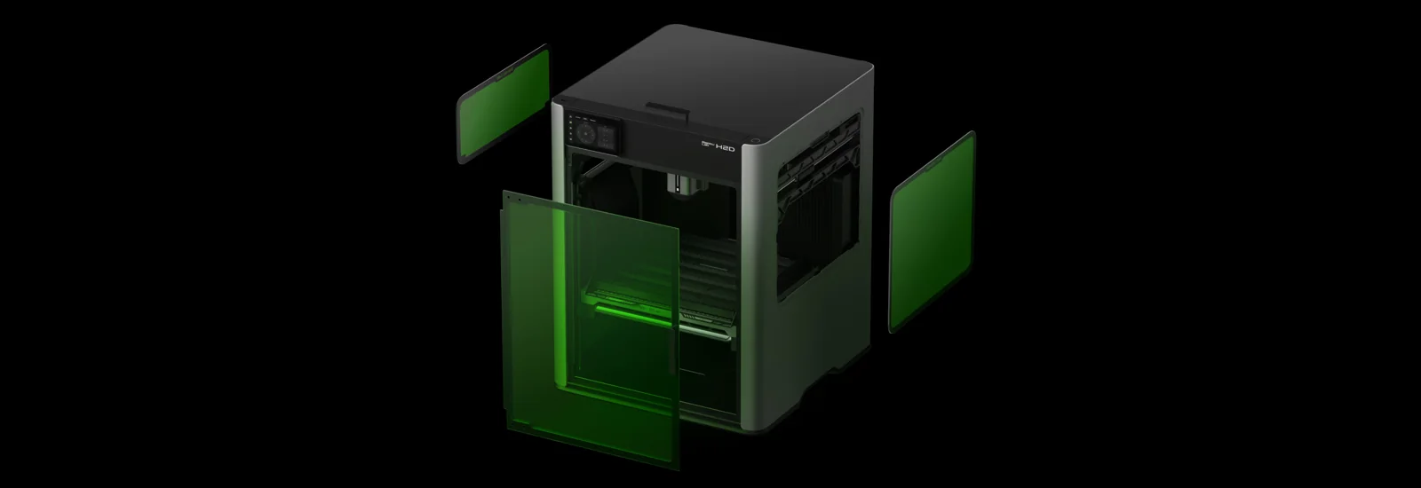 H2D laser safety windows and enclosed operation