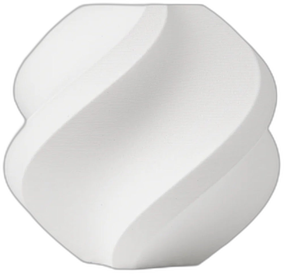 Bambu Lab PLA Aero lightweight foaming PLA filament — white printed vase model