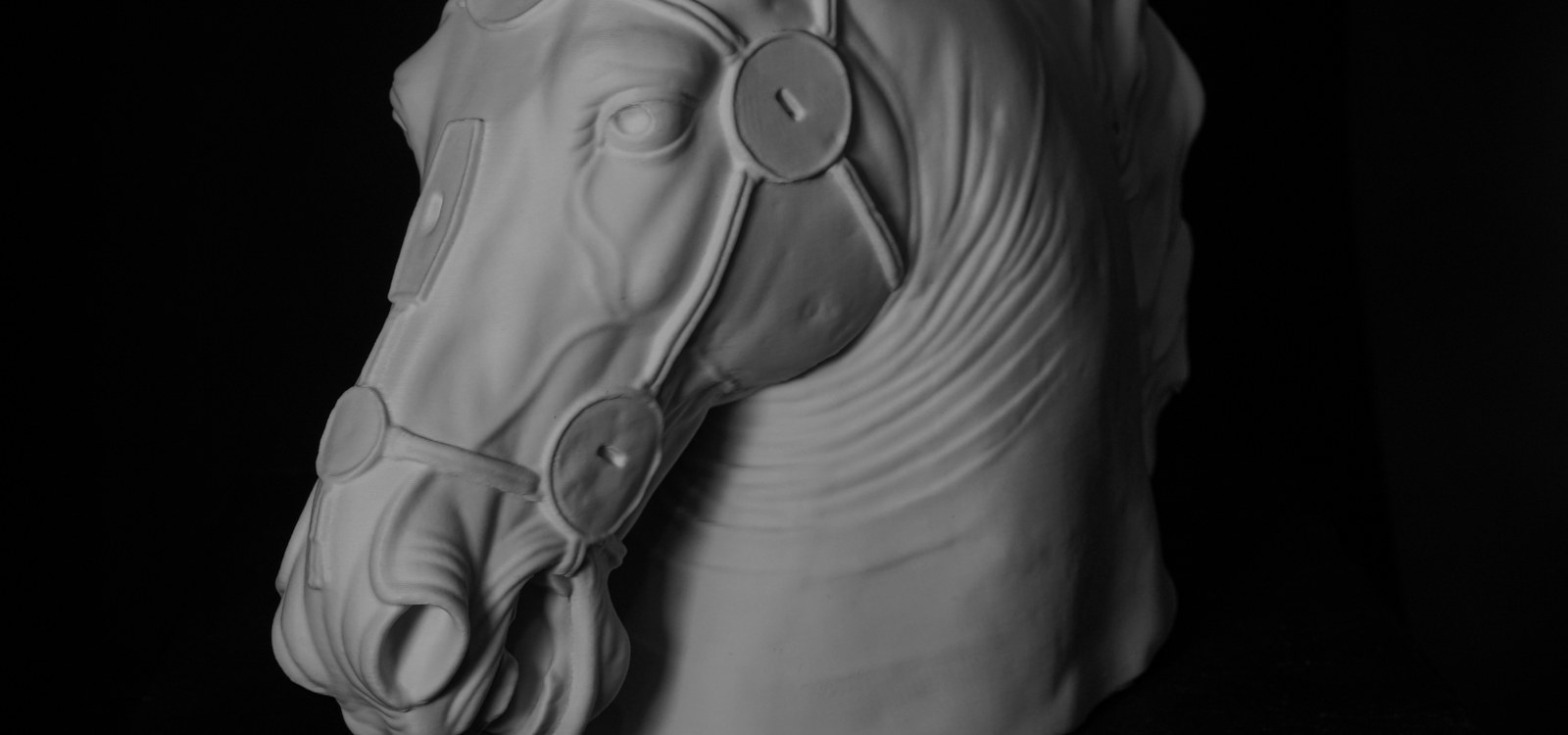 Detailed horse-head sculpture printed on the Bambu Lab X1-Carbon, showing smooth surfaces and fine production-grade detail