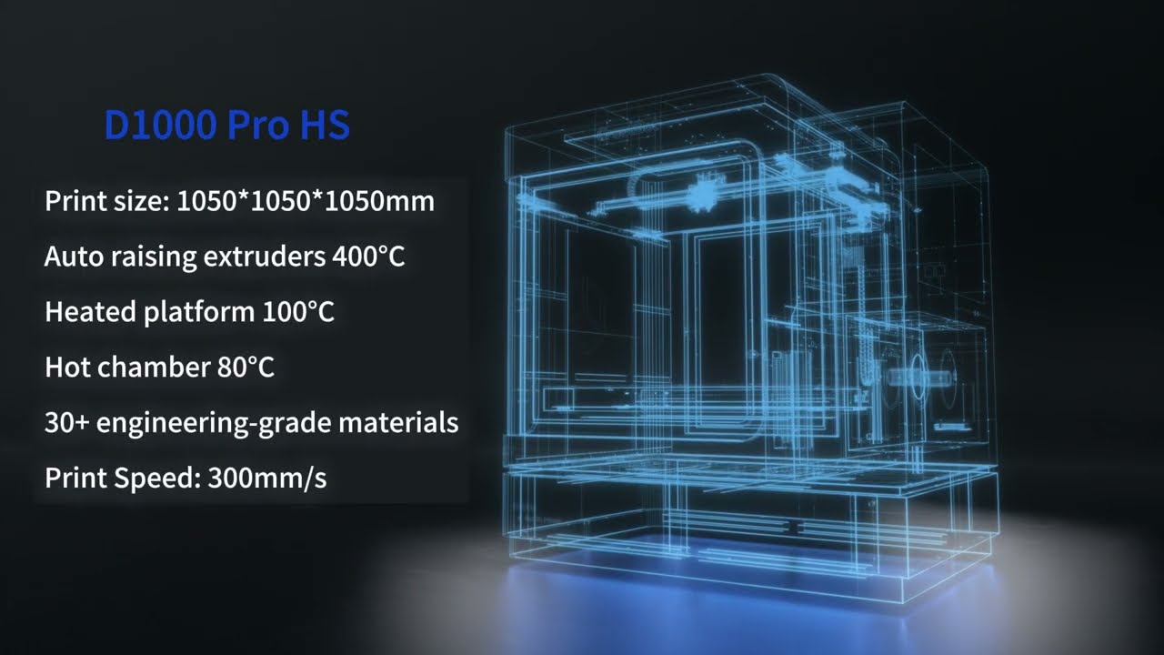 CreatBot D1000 Pro HS official launch video &mdash; printing one-meter parts in-house at high speed