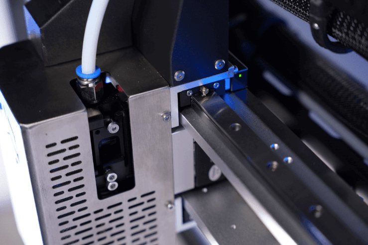 Close-up of the eddy-current bed-leveling probe on the CreatBot D1200 Ultra