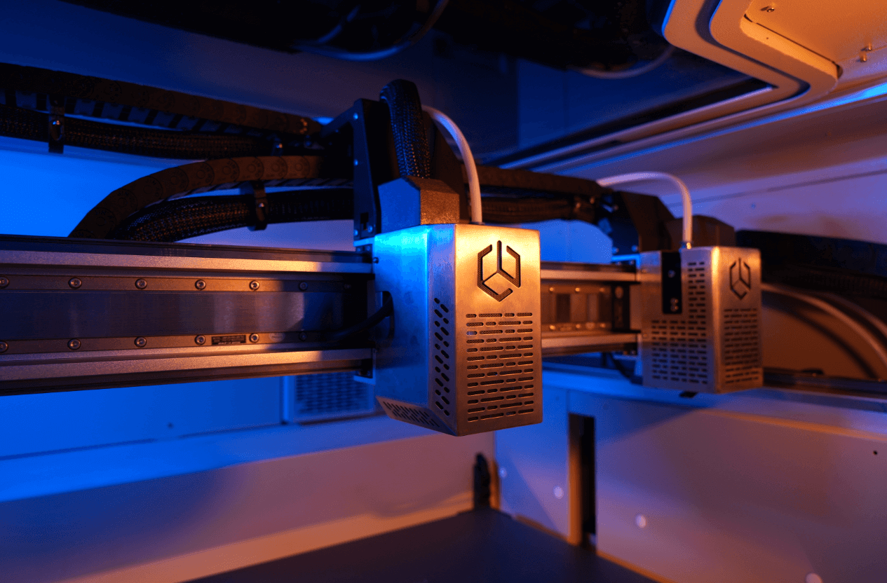 The two glowing 420&deg;C hot ends on the CreatBot D1200 Ultra