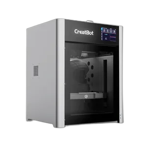 CreatBot D400 HS professional 3D printer in a front-left three-quarter view showing the enclosed industrial frame, 7-inch touchscreen, and side dual-filament window