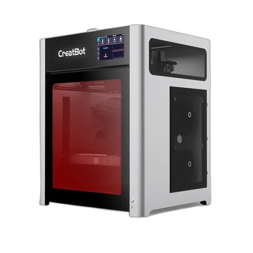 CreatBot D400 HS with a red-lit chamber visualizing internal thermal heat distribution and temperature uniformity