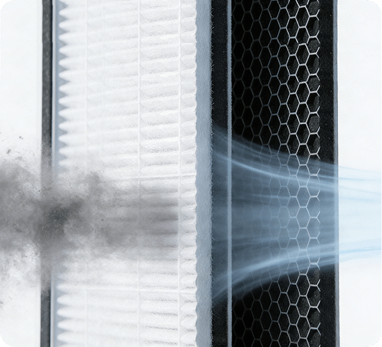 D600 Pro 3 HS HEPA and activated carbon dual-stage filtration system