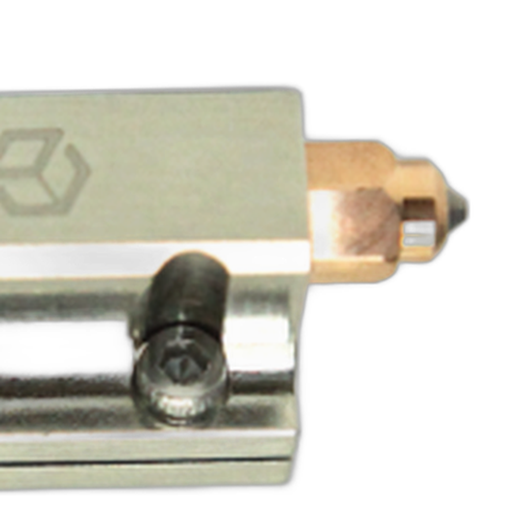 CreatBot F430 NX and PEEK-250 hotend close-up of the nozzle and heater block