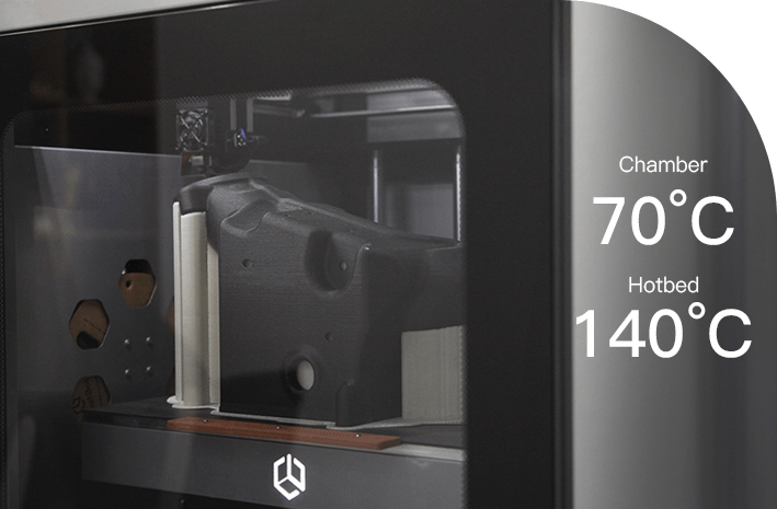 F430 NX integrated 70&deg;C filament drying compartment for hygroscopic engineering materials