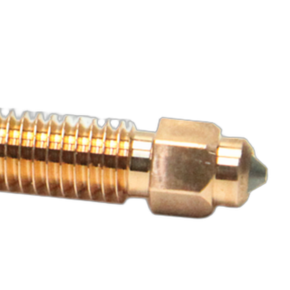 CreatBot nozzle and heat break, nozzle tip close-up
