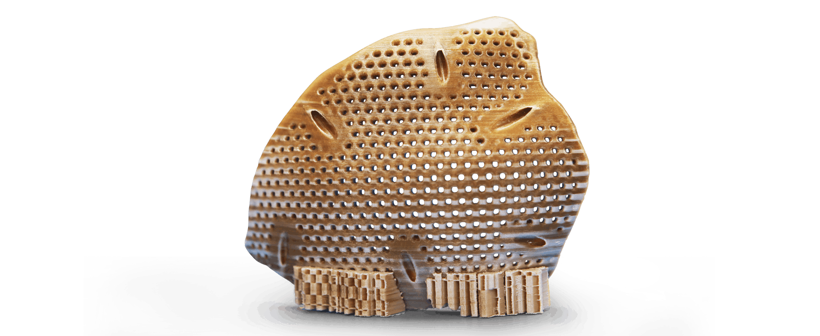 CreatBot PEEK-300 printed aerospace structural bracket in PEEK polymer
