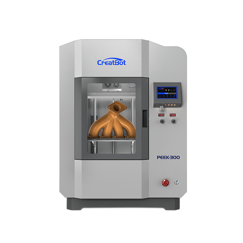 CreatBot PEEK-300 large-format industrial high-temperature 3D printer — front view with enclosed heated chamber