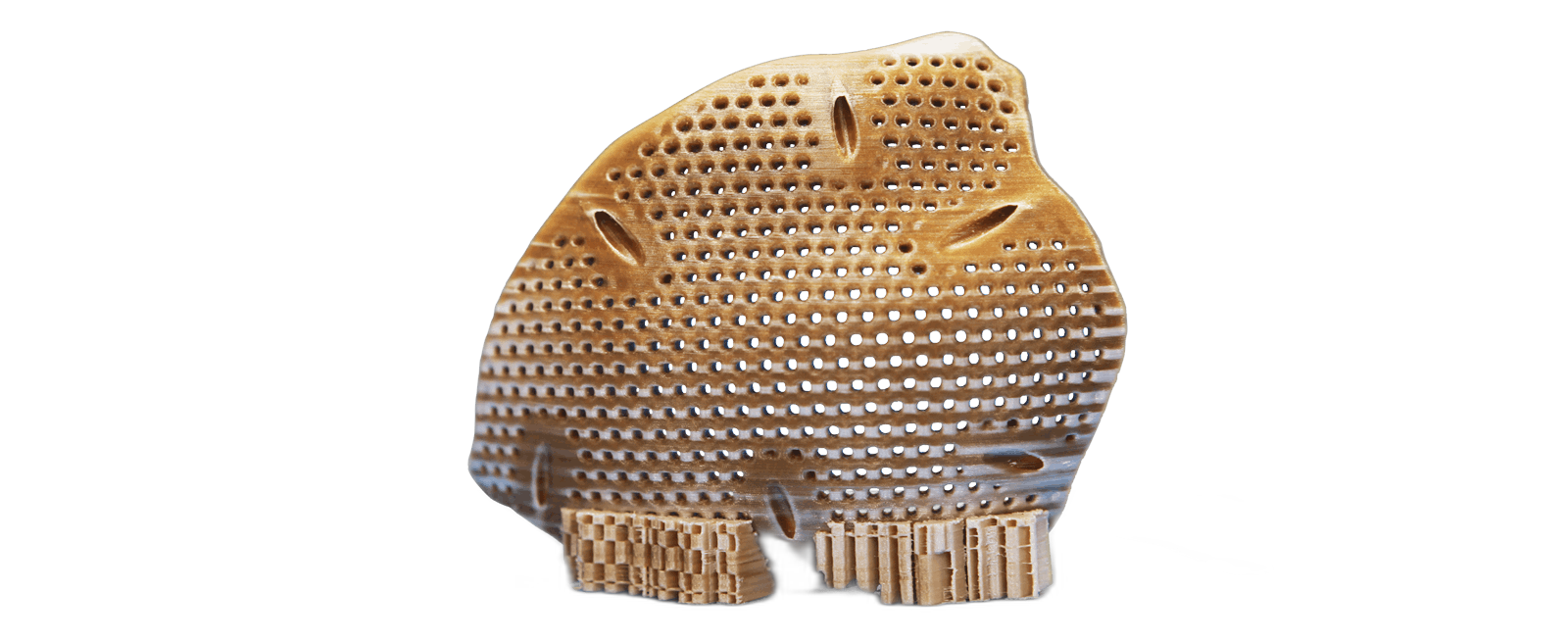 Large-format lightweight lattice PEEK component printed in one piece on the CreatBot PEEK-300