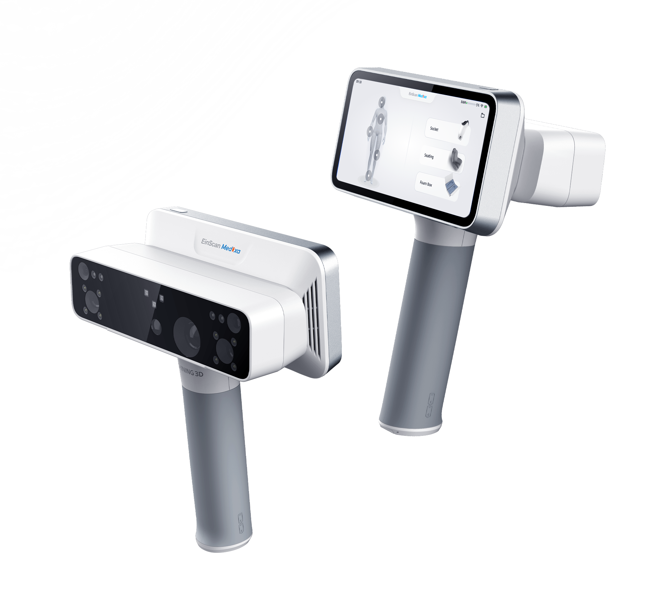 EinScan Medixa clinical application &mdash; eye-safe IR VCSEL scanning a patient with contact-free workflow
