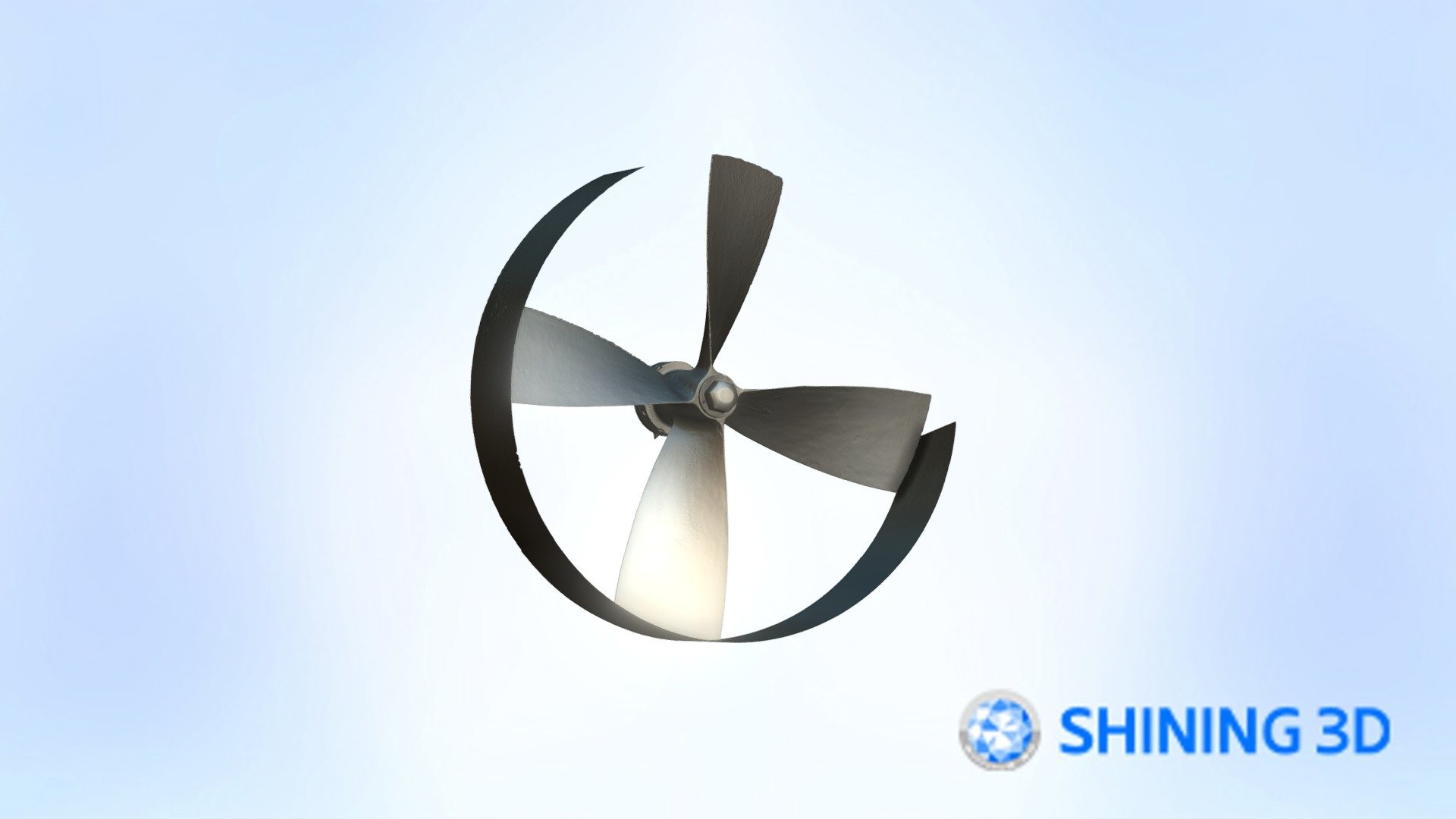Boat turbine 3D scan &mdash; click to rotate in 3D using FreeScan Trak Nova data