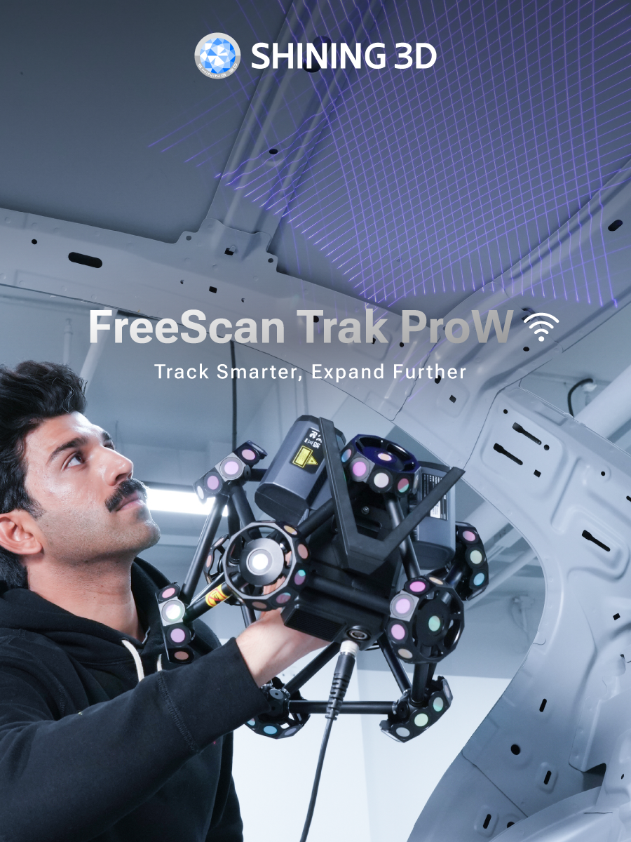 FreeScan Trak ProW — 8.6m tracking distance, 206.7m³ single-station volume