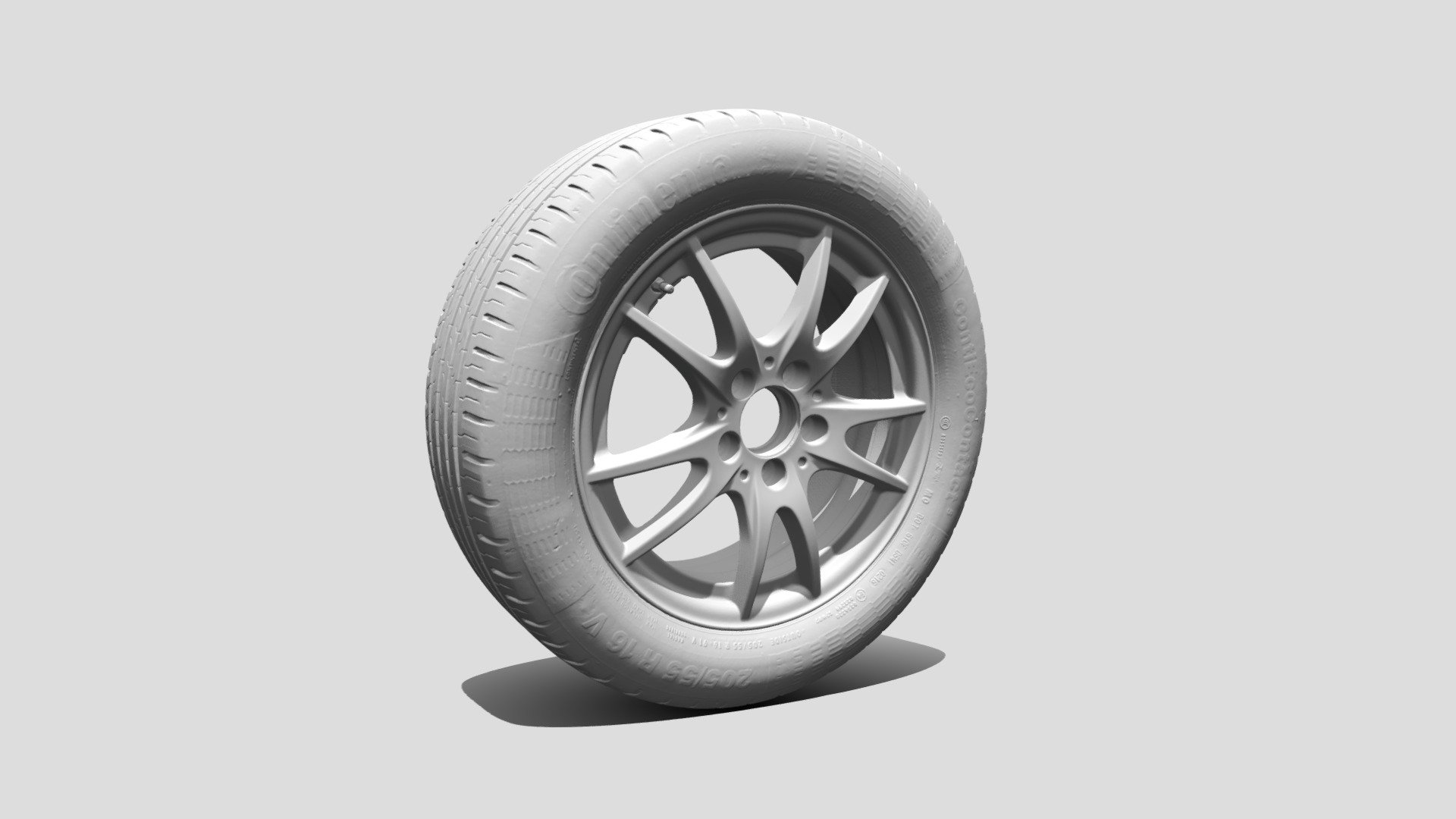 Car tire and rim scanned with the EINSTAR Rockit &mdash; interactive 3D model &mdash; click to rotate in 3D