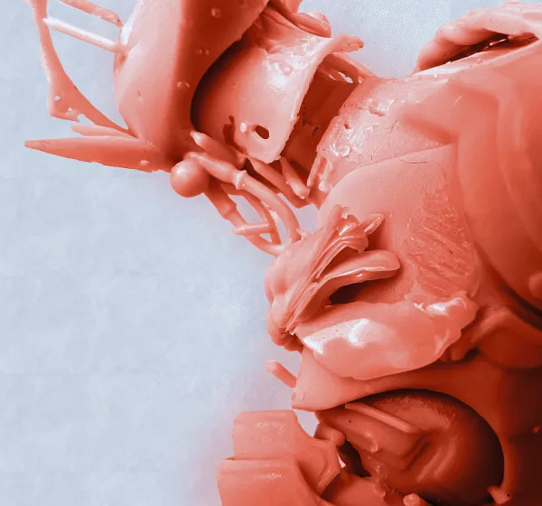 Macro detail of a finely detailed resin-printed figure produced on the HeyGears UltraCraft Reflex