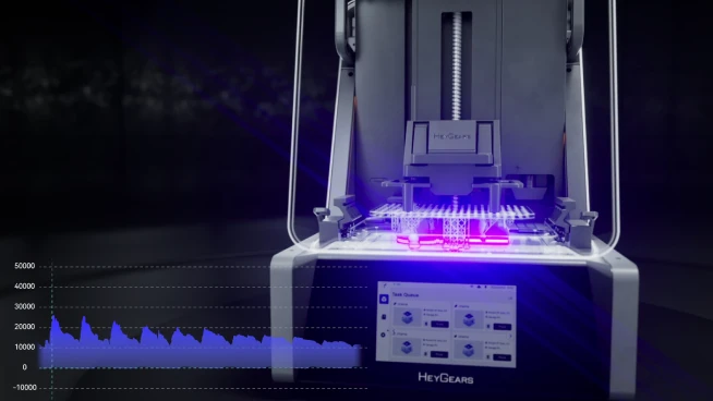 Reflex real-time peeling-force monitoring shown as a live force graph during a print