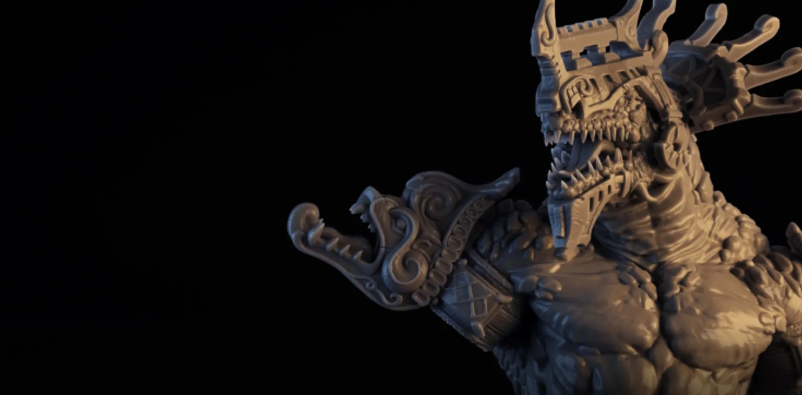 Highly detailed grey resin dragon miniature printed on the HeyGears UltraCraft Reflex