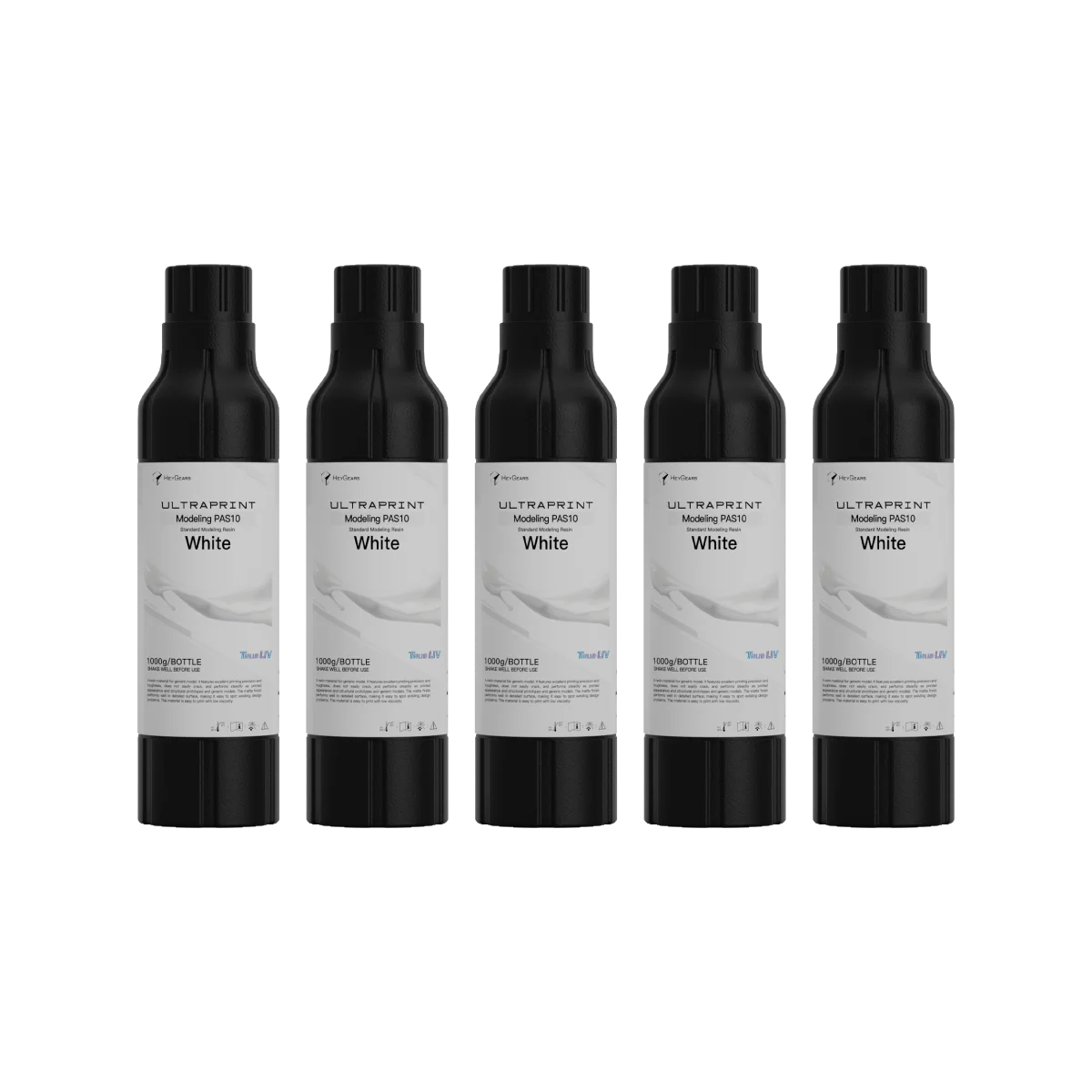 HeyGears UltraPrint PAS10 White in the 5 kg (5 x 1 kg) bulk bottle for production volume