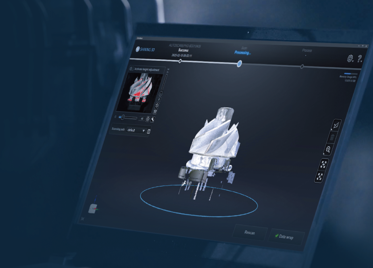 AutoScan Inspec2 — UltraScan software AI algorithm PTB-certified SHINING 3D Inspect GD&T reports