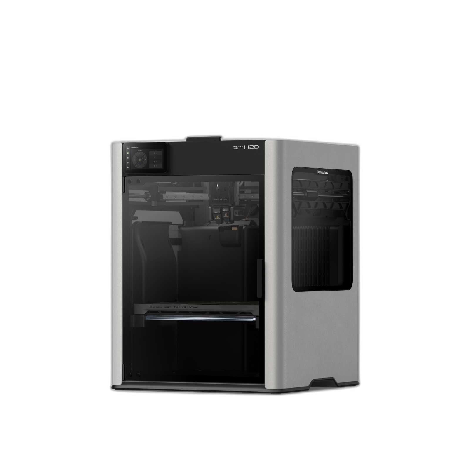 Bambu Lab H2D — 3/4 angle, printer only