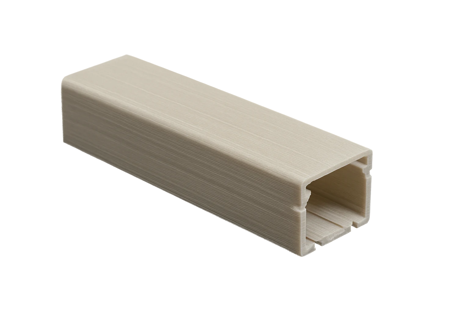 A natural cable-management raceway and wire channel 3D-printed in Rev1 ABS Fireproof flame-retardant filament