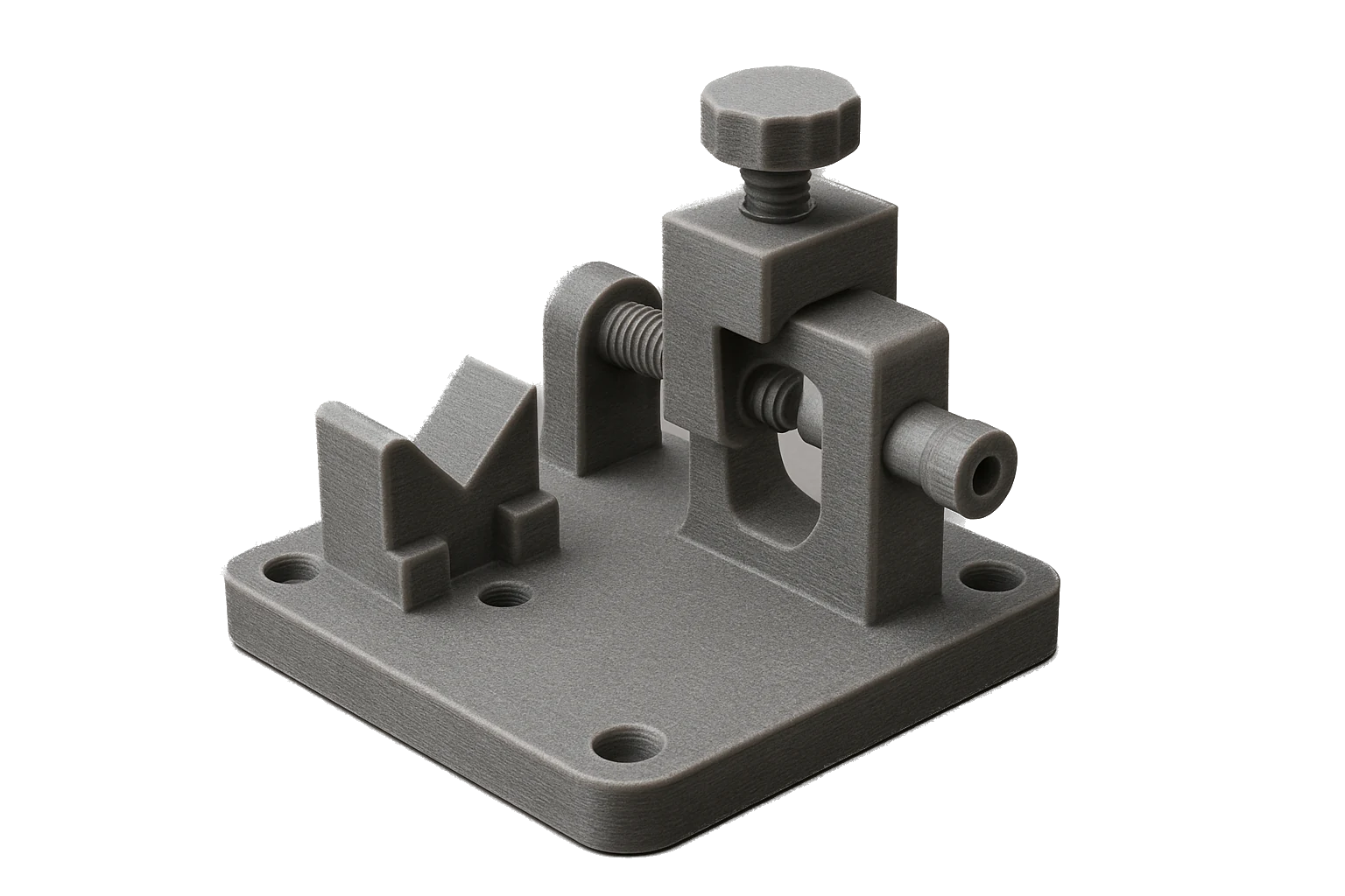 A precision engineering jig and fixture 3D-printed in grey glass-fiber Rev1 ABS-GF