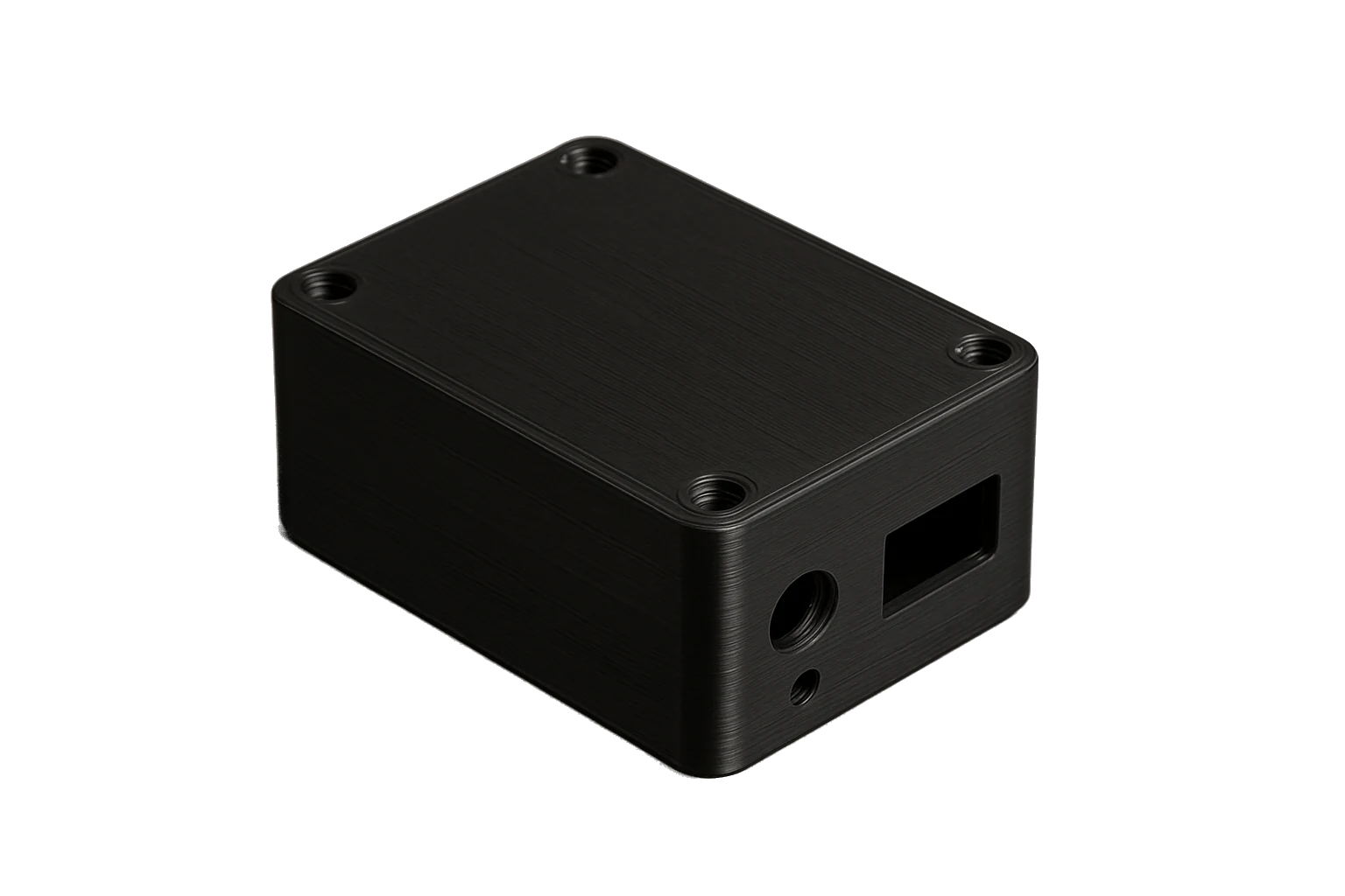 A precise electronics enclosure box 3D-printed in premium black ABS Pro