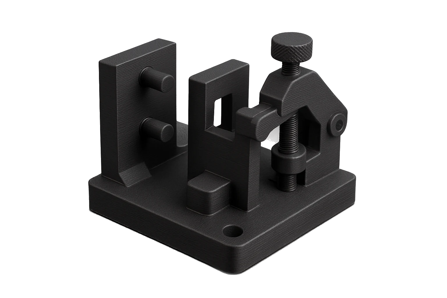 A precision assembly jig and fixture 3D-printed in premium black ABS Pro
