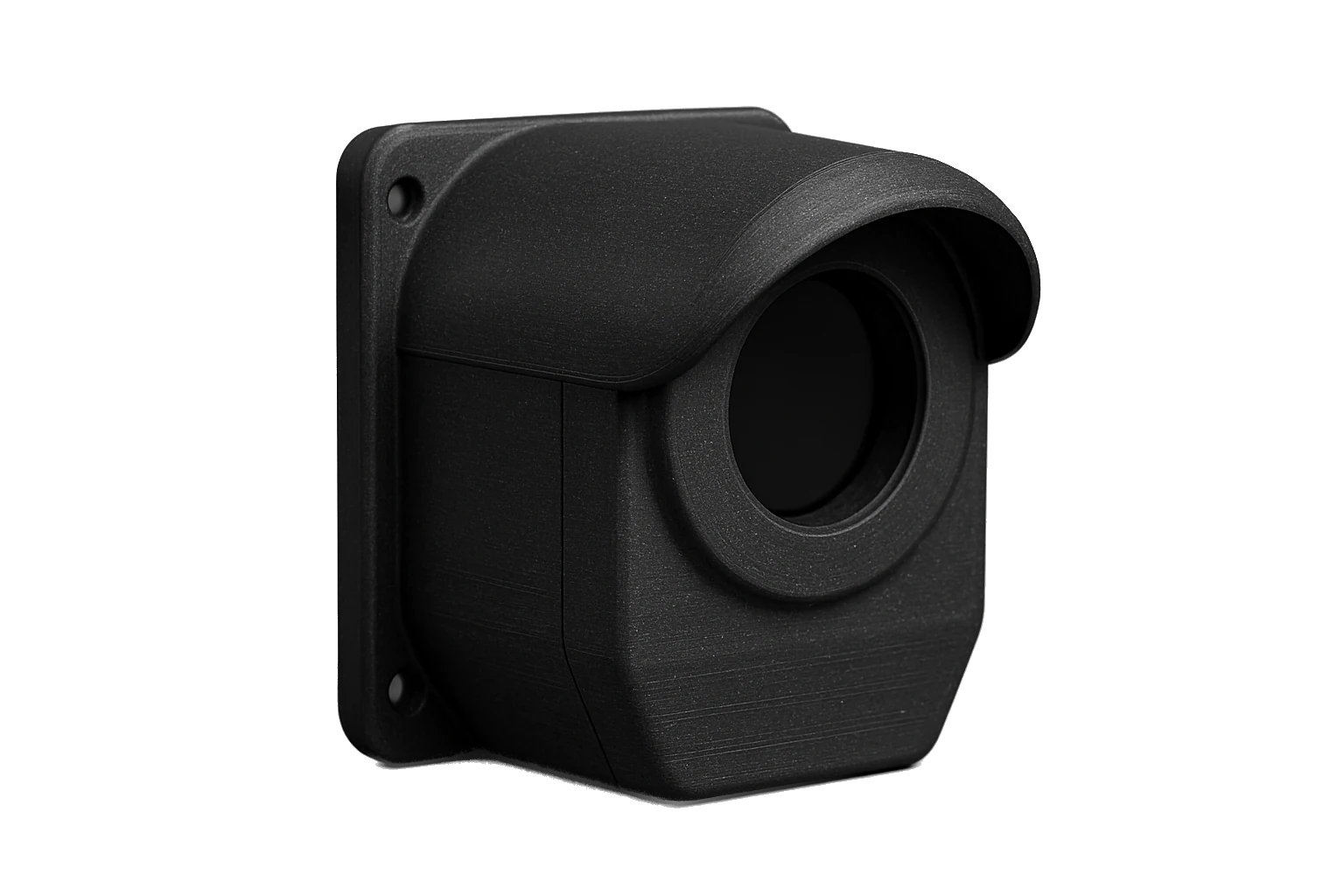 Rev1 ASA-CF part 3D-printed in carbon fiber matte-black for outdoor structural use, evenly wound