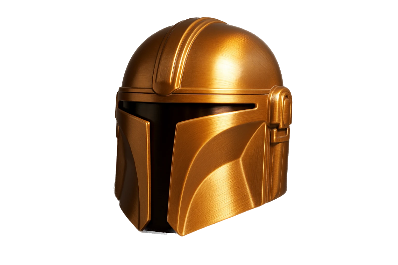 Cosplay display helmet 3D-printed in glossy dual-tone silk PLA (Rev1 PLA Dual Silk)