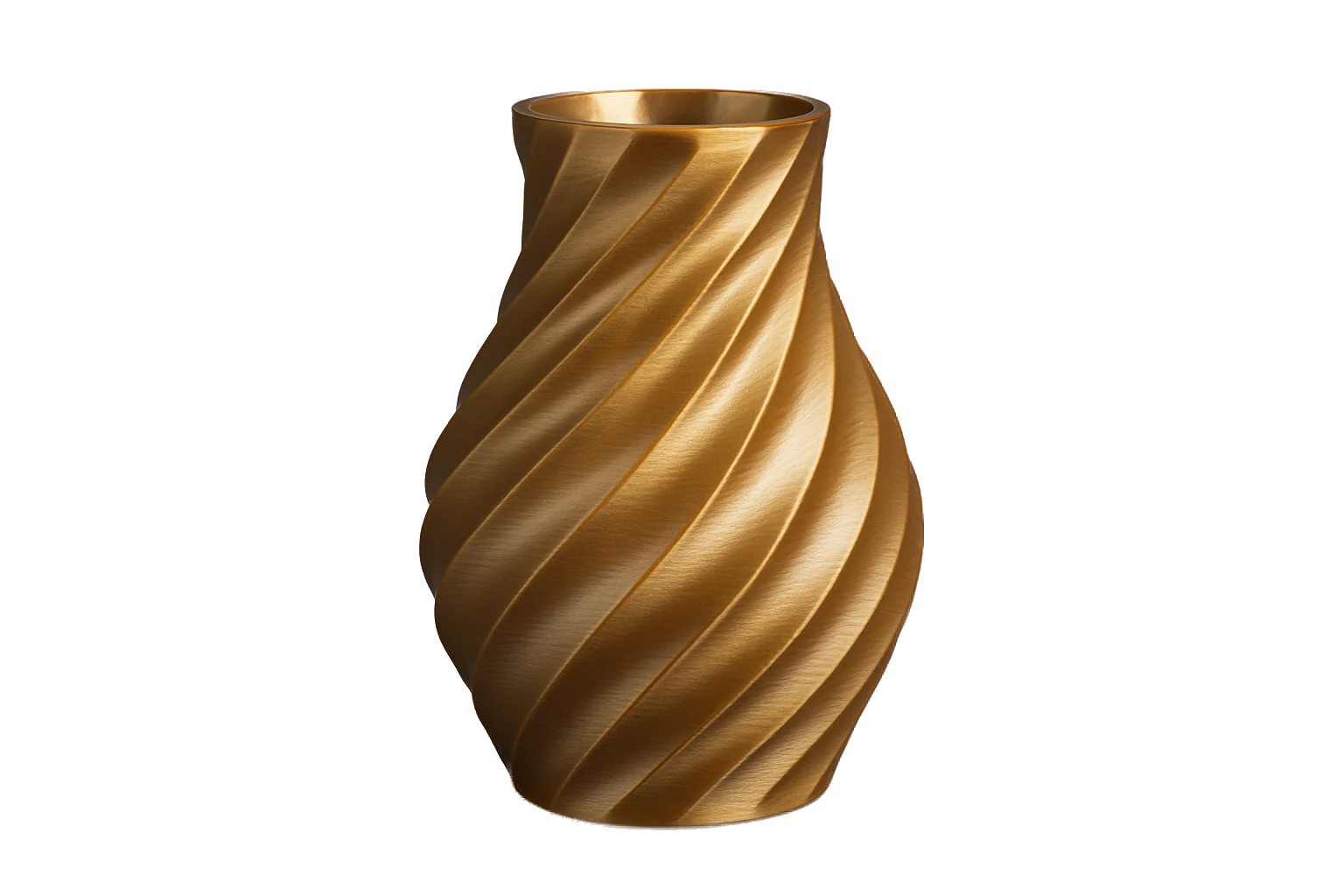 Spiral vase 3D-printed in glossy dual-tone silk PLA (Rev1 PLA Dual Silk)