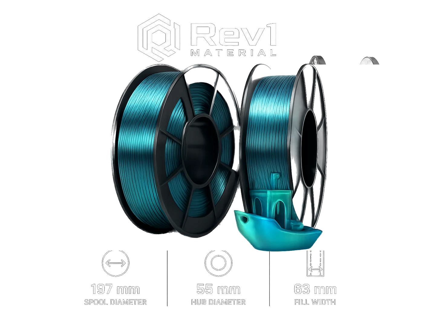 Rev1 PLA Dual Silk glossy dual-tone silk PLA filament spool